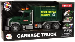 Import LEANToys Samochód Śmieciarka Kosze Ciemnozielona Dźwięki Światła LT-9525-0 - Samochody i pojazdy dla dzieci - miniaturka - grafika 6