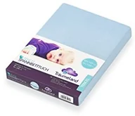 Prześcieradła dla dzieci - Traumeland prześcieradło z gumką Tencel, jasnoniebieskie, 60 x 120 + 70 x 140 cm - miniaturka - grafika 1