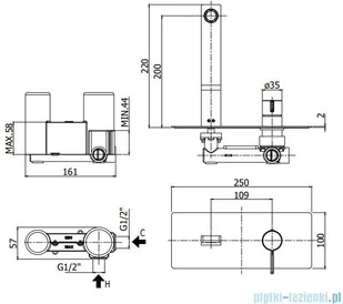 Paffoni Rock bateria podtynkowa umywalkowa chrom RO105CR | - Baterie umywalkowe - miniaturka - grafika 2