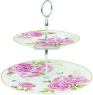 Tace i patery - Nuova Cer Easy life r2s DWUPIĘTROWA PATERA DO CIAST I OWOCÓW - DELICATE ROSES (326 CATE) - miniaturka - grafika 1