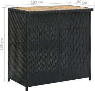 vidaXL 3-częściowy zestaw mebli barowych, polirattan, czarny 313473 - Stoły z krzesłami - miniaturka - grafika 10