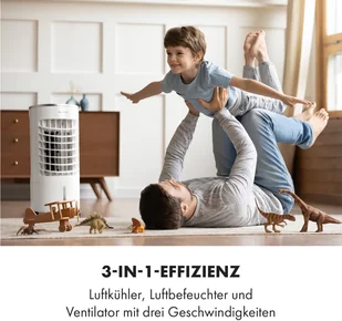 Klarstein Skypillar, chłodnica powietrza 3 w 1, wentylator, nawilżacz powietrza, zbiornik 5 l, pilot zdalnego sterowania, panel dotykowy HTR2-SkypillarB - Klimatory - miniaturka - grafika 7