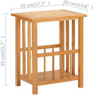 vidaXL vidaXL Stolik na gazety, 45x35x55 cm, lite drewno dębowe - Ławy i stoliki kawowe - miniaturka - grafika 6