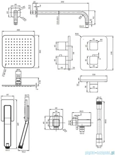 Omnires Parma zestaw podtynkowy natryskowy z termostatem grafit SYSPM11GR | - Baterie umywalkowe - miniaturka - grafika 2