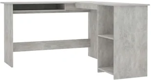 vidaXL vidaXL Biurko narożne, betonowa szarość, 120x140x75 cm, płyta wiórowa - Biurka - miniaturka - grafika 2