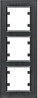 Klawisze i ramki - Hager LUMINA-PASSION-Ramka-3-krotna-pionowa-aluminium-czarne WL9133 - miniaturka - grafika 1