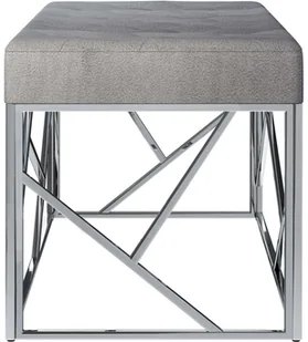 vidaXL Ławka, 97 cm, szara, aksamitna tkanina i stal nierdzewna vidaXL - Ławki do przedpokoju - miniaturka - grafika 4