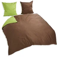 Pościel dla dzieci - Eurofirany POS/NOVA/brą + zie pościel Nova, 220 X 20, 100% bawełna, satyna, brązowy i zielony POS/NOVA/BRĄ+ZIE - miniaturka - grafika 1