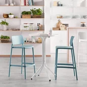 Stoły i stoliki do biura - AJ Produkty Zestaw mebli VARIOUS + RIO, stół i 2 turkusowe krzesła barowe - miniaturka - grafika 1