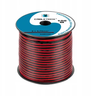 CABLETECH Kabel głośnikowy CCA 2X0,75 czarno-czerwony 100m - Kable - miniaturka - grafika 2