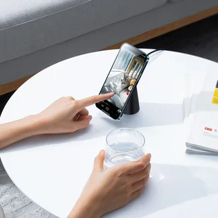 Baseus Simple Magnetic Stand | Ładowarka indukcyjna bezprzewodowa MagSafe 15W + uchwyt CCJJ000001 - Ładowarki do telefonów Baseus Simple Magnetic Stand | Ładowarka indukcyjna bezprzewodowa MagSafe 15W + uchwyt CCJJ000001 - Ładowarki do telefonów - miniaturka - grafika 2