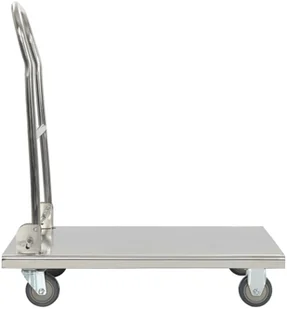 vidaXL Wózek platformowy, srebrny, 82x53x86 cm, stal nierdzewna - Wózki magazynowe - miniaturka - grafika 2