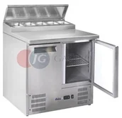 Szafy i witryny chłodnicze - Hendi Stół chłodniczy sałatkowy z nadstawą 2-drzwiowy 900x700x990 h 236222 236222 - miniaturka - grafika 1