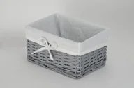Kosze wiklinowe - CORSAN CORSAN Kosz wiklinowy SZARY z wyściółką ECRU 30x20x15 cm 715S - miniaturka - grafika 1