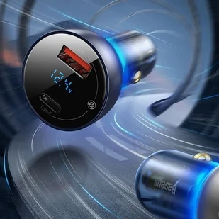 Baseus Baseus Particular | Ładowarka samochodowa 65W Quick Charge 4.0+ Power Delivery 3.0 Huawei SCP 5A 2xUSB CCKX-C0G - Ładowarki samochodowe - miniaturka - grafika 2