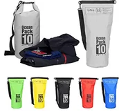 Akcesoria turystyczne - Relaxdays Ocean Pack 10 L, odporną na wodę Dry Bag, ultralekki worek do suchych f. kajak, żeglarstwo, jazda na nartach, rożne. Kolory, szary 10022783_709 - miniaturka - grafika 1