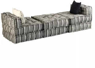 vidaXL 3-osobowa, rozkładana sofa modułowa, narożnik, tkanina w paski - Narożniki - miniaturka - grafika 5