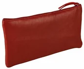 Pojemniki biurowe - Clairefontaine Clairefontaine 410068C - 'Ruby' skórzany płaski piórnik 22 x 11 cm - czerwony 410068C - miniaturka - grafika 1
