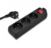 Przedłużacze i rozgałęźniki - HBF Rebel URZ3197-1,5 czarny Kemot 3 gniazda 1,5m z przełącznikiem - miniaturka - grafika 1