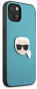 Karl Lagerfeld KLHCP13SPKMB iPhone 13 mini 5,4" niebieski/blue hardcase Leather Ikonik Karl s Head Metal KF000803 - Etui i futerały do telefonów - miniaturka - grafika 5