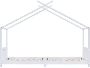 vidaXL Rama łóżka dziecięcego, biała, lite drewno sosnowe, 90 x 200 cm vidaXL - Łóżka dla dzieci i młodzieży - miniaturka - grafika 3