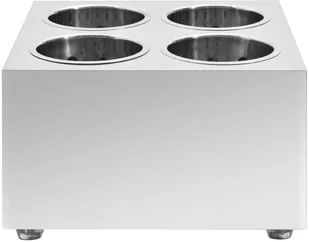 vidaXL Pojemnik na sztućce, 4 przegrody, kwadratowy, stal nierdzewna vidaXL - Akcesoria do sztućców - miniaturka - grafika 3