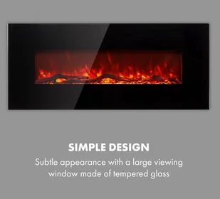 Klarstein Lausanne Long, 128 cm, 1600 W, czarny FP16-Lausanne-Black - Kominki elektryczne - miniaturka - grafika 3