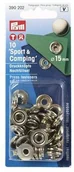 Akcesoria i części do maszyn do szycia - Prym 390202 opakowanie uzupełniające do 390201 zatrzask bez szycia Sport & Camping mosiądz 15 mm kolor srebrny, metal - miniaturka - grafika 1