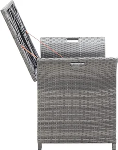 Ławka ze schowkiem i poduszką VIDAXL, szara, 138 cm - Ławki do przedpokoju - miniaturka - grafika 7