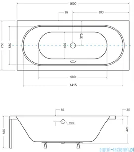 PMD Piramida Vitae 160x75 WAV-160-PK - Wanny - miniaturka - grafika 2