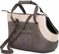 Sprzęt podróżny i transportery dla psów - HOBBYDOG Torba Brąz z beżowym szalem Nubuk R2 R2 TORBBS14 - miniaturka - grafika 1