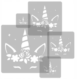 Szablony Malarskie Wielorazowe 5 szt Jednorożce #3 - Szablony malarskie - miniaturka - grafika 2