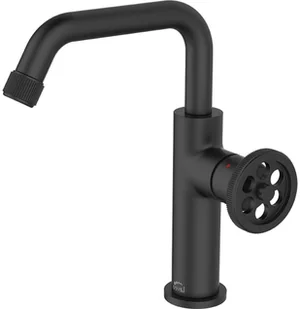 Laveo Bateria umywalkowa stojąca z wylewką L MURO grafit BAU 725D - Baterie umywalkowe - miniaturka - grafika 2