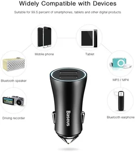Baseus BASEUS Ładowarka Samochodowa 2x USB QC 3.0 4.8A BS-GC - Ładowarki samochodowe - miniaturka - grafika 12