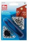 Artykuły kaletnicze - PRYM Oczka fi4mm Srebrne 50szt przyrząd PRYM 5009 - miniaturka - grafika 1