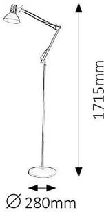 Rabalux Stojąca LAMPA podłogowa GARETH 4523 regulowana OPRAWA na wysięgniku do salonu loft miedź czarna 4523 - Lampy stojące - miniaturka - grafika 4