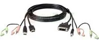 Aten kabel 2L-7D02DH 1.8M USB HDMI DVI-D KVM z Audio 2L-7D02DH - Adaptery i przejściówki - miniaturka - grafika 2