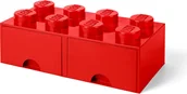 Pojemniki na zabawki - Lego Pojemnik "Brick 8" w kolorze czerwonym z szufladami - 50 x 18 x 25 cm - miniaturka - grafika 1
