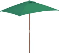 Parasole ogrodowe - vidaXL Parasol ogrodowy na drewnianym słupku, 150 x 200 cm, zielony - miniaturka - grafika 1