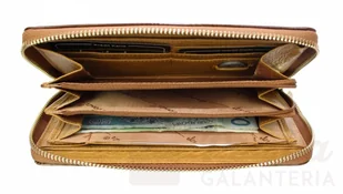 Jennifer Jones Portfel Damski Skóra Naturalna Lakierowana Duży Z Metalowym Suwakiem Piórnik JJ5247 - Portfele - miniaturka - grafika 13