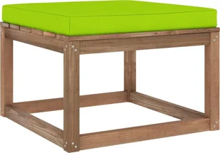 VidaXL Lumarko Podnóżek ogrodowy z jasnozieloną poduszką 3067271 VidaXL - Pufy i podnóżki - miniaturka - grafika 2