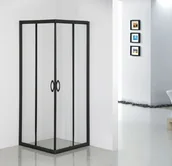 Kabiny prysznicowe - Sea Horse Sea Horse Stylio 80x80 czarny mat BK502QTK+ - miniaturka - grafika 1