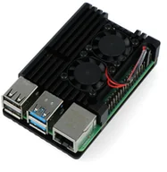 Komputery jednopłytkowe - Raspberry PI Lonten Technology Obudowa do 4B - aluminiowa z dwoma wentylatorami - czarna LON-15106 - miniaturka - grafika 1
