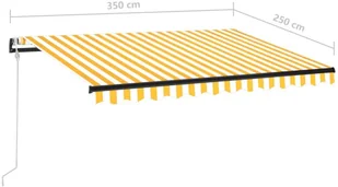 VidaXL Lumarko Automatycznie zwijana markiza, 350 x 250 cm, żółto-biała! 3069088 VidaXL - Markizy - miniaturka - grafika 8