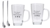 Szklanki - Komplet kubków szklanych z łyżeczką na Latté Macchiato, 300 ml - miniaturka - grafika 1