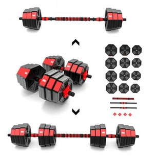 Hms Zestaw Hantli Ze Sztangą 2x10 kg Sztangielka - Hantle i ciężarki - miniaturka - grafika 5