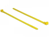 Kanały kablowe - Delock 18759 opaska kablowa Releasable cable tie Nylon Żółty 100 szt. - miniaturka - grafika 1