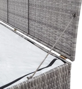 vidaXL Skrzynia ogrodowa, szara, 150 x 100 x 100 cm, rattan PE vidaXL - Skrzynie ogrodowe - miniaturka - grafika 6