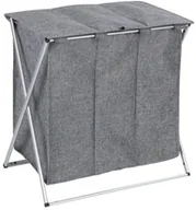 Pojemniki łazienkowe - Wenko Kosz na pranie TRIO TOP kolor szary 3 komory 62094100 - miniaturka - grafika 1