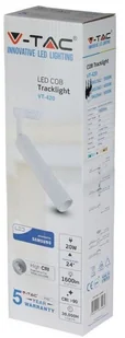 v-tac Oprawa 20W LED V-TAC Track Light SAMSUNG CHIP CRI90+ Biała VT-420 5000K 1600lm - Oprawy, klosze i abażury - miniaturka - grafika 3